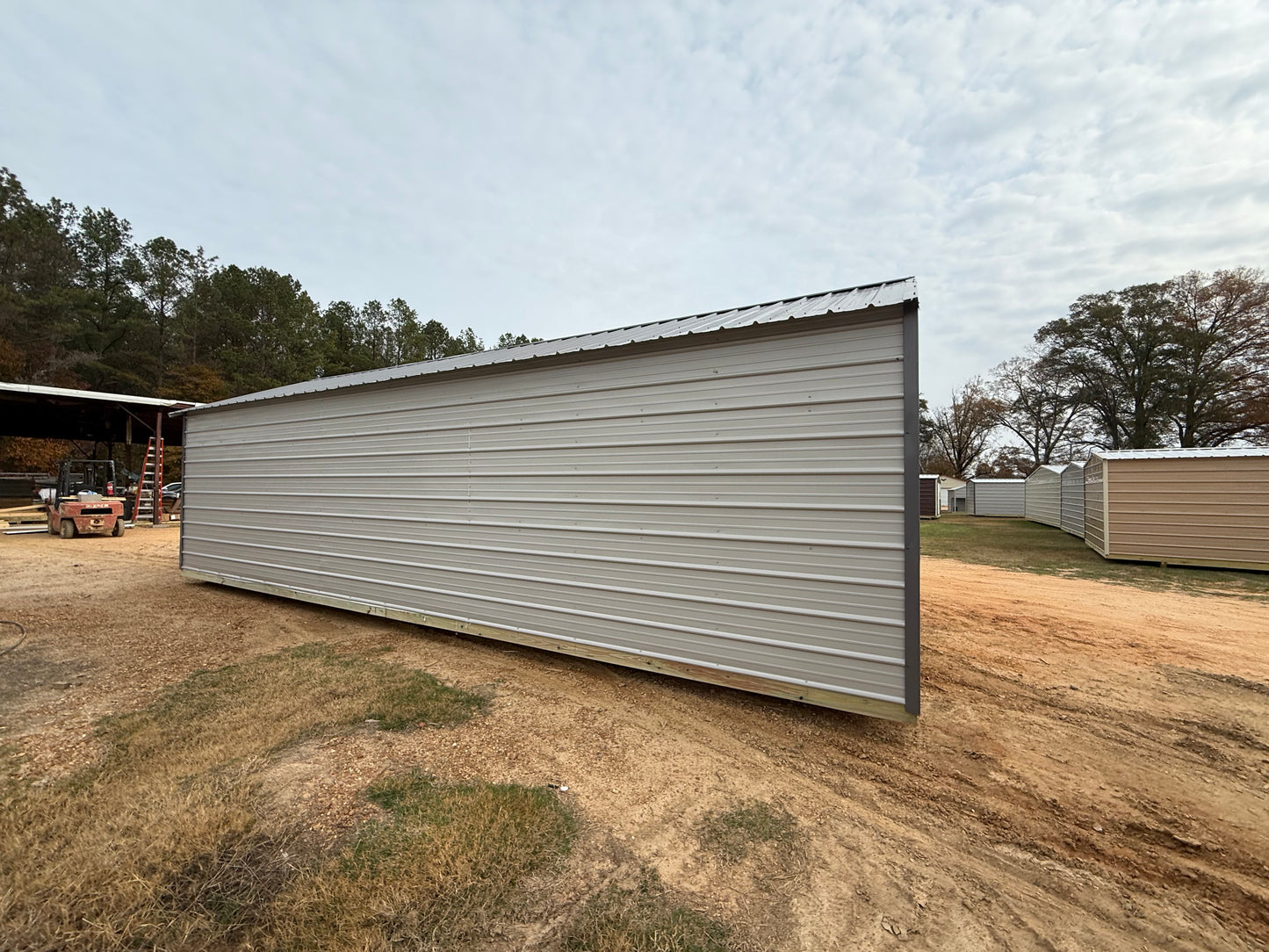 back view of 12x32 Peak portable building 