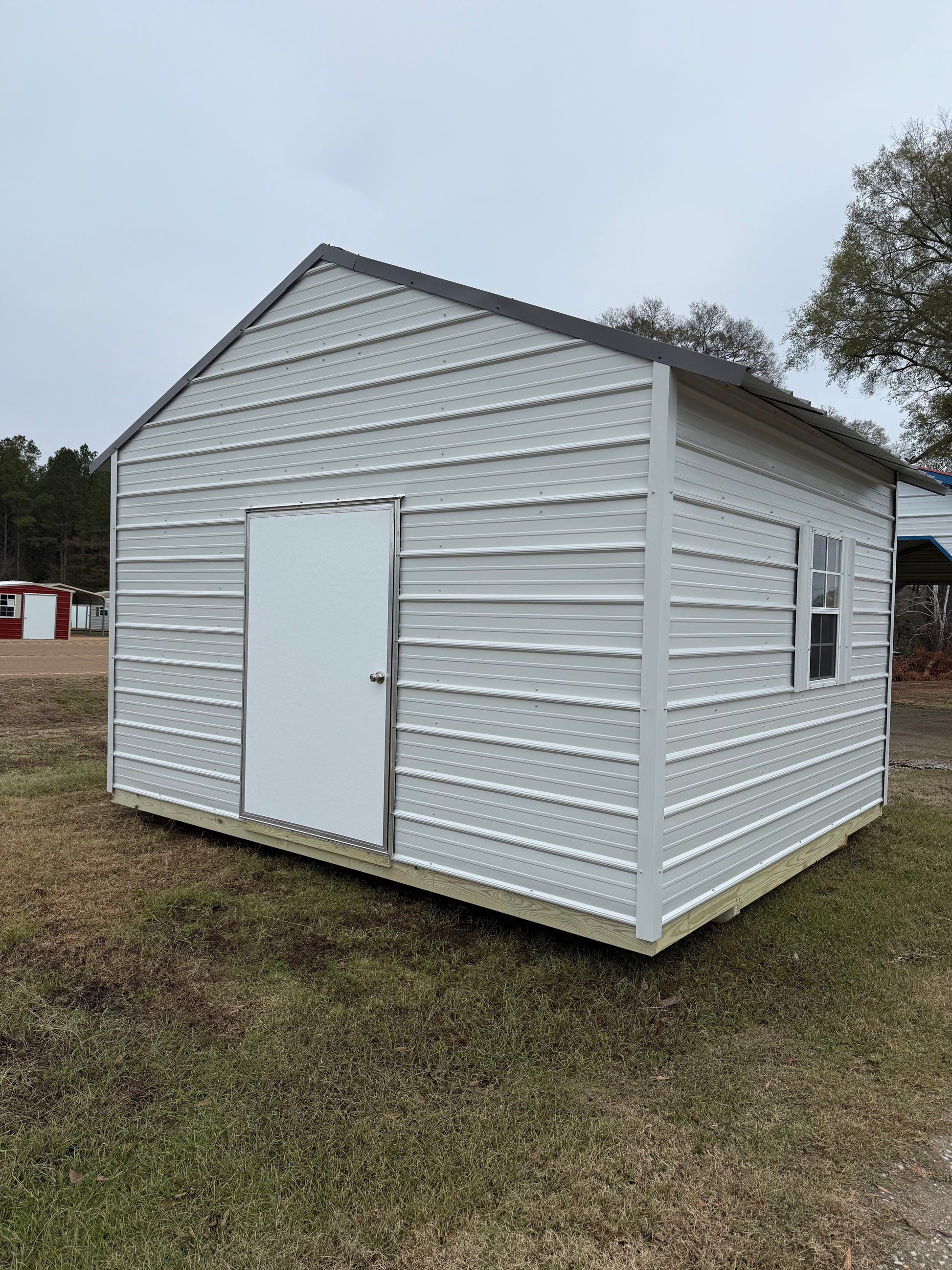 12z14 A-frame alamo white/charcoal portable building 