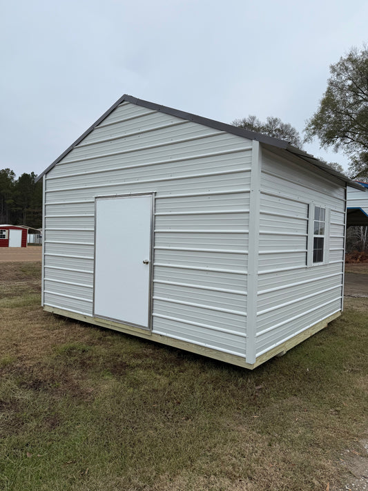 12z14 A-frame alamo white/charcoal portable building 