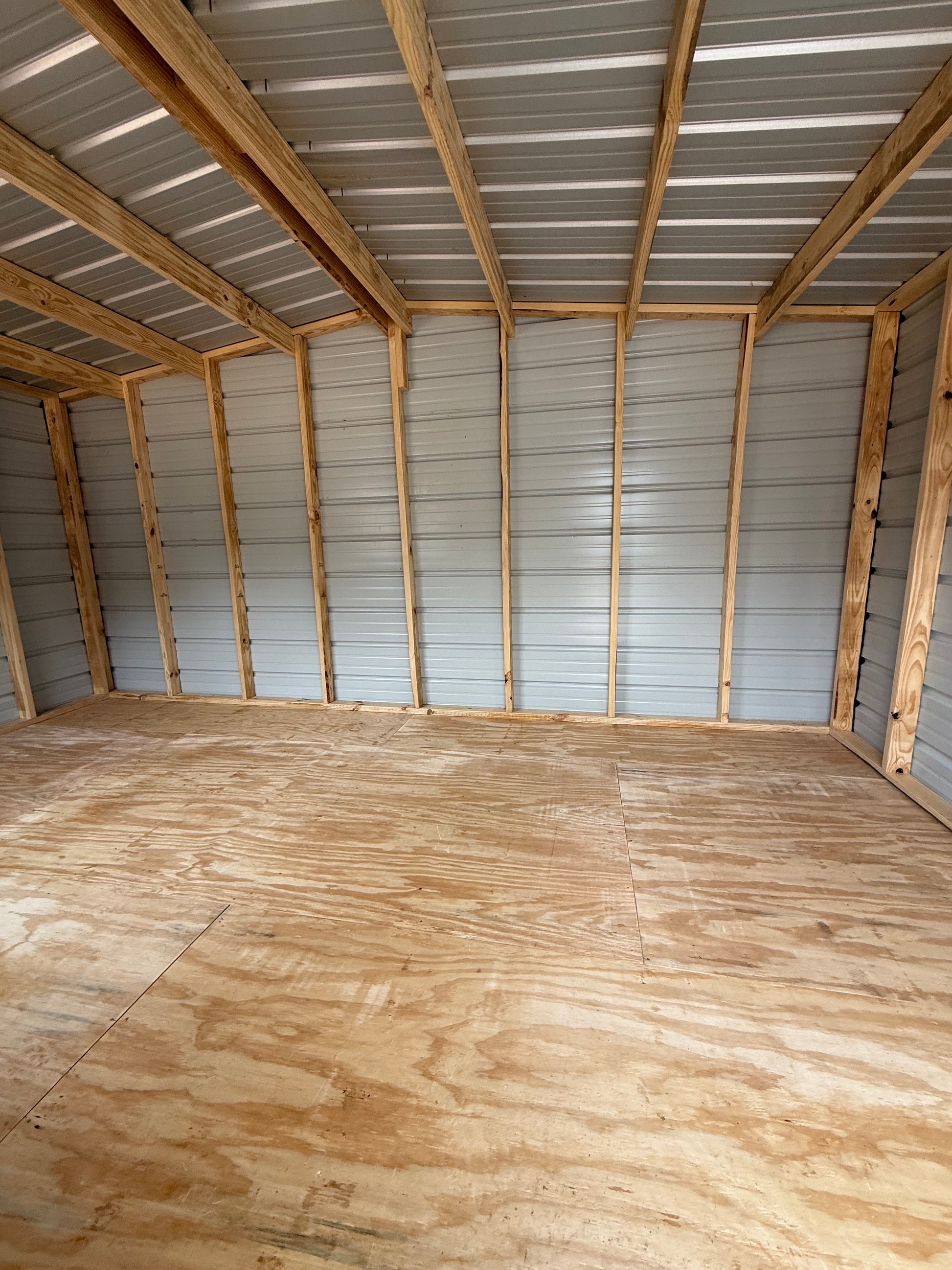 inside view of 10x16 regular roof portable building 