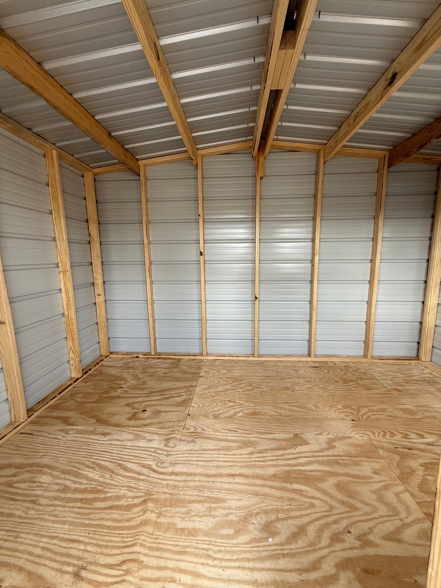 inside view of 8x12 regular roof portable building 