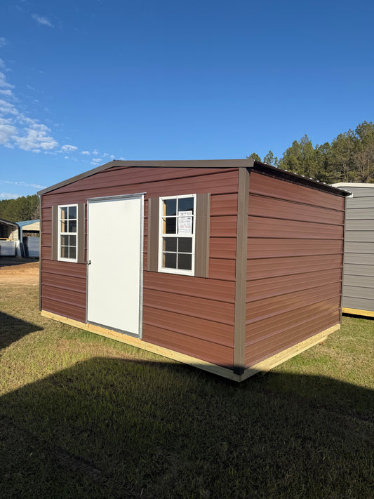 10x14 Brown/Burnished Slate Regular Roof Portable Building 