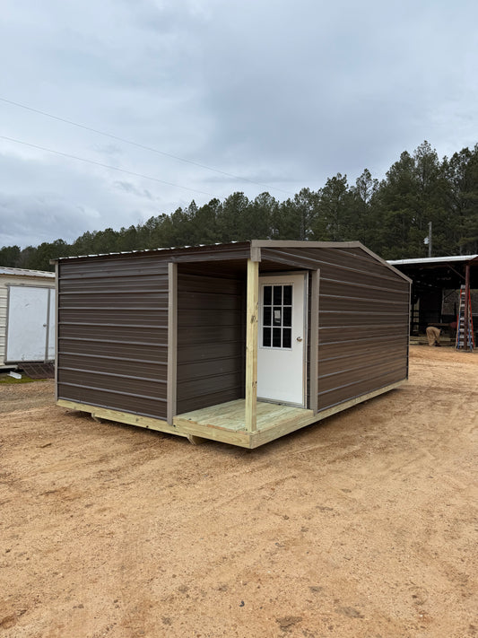 12x20 Burnished Slate/Taupe Corner Porch 