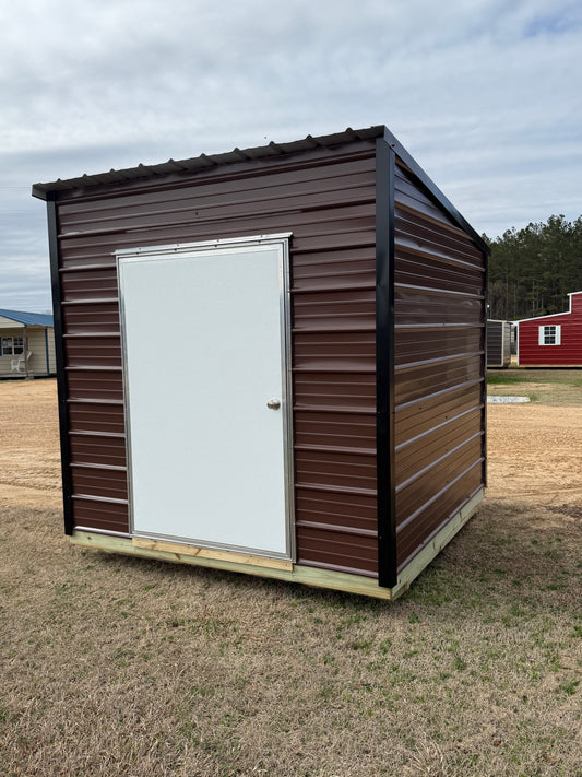 8X8 Slant Roof Portable Building Brown/Black 