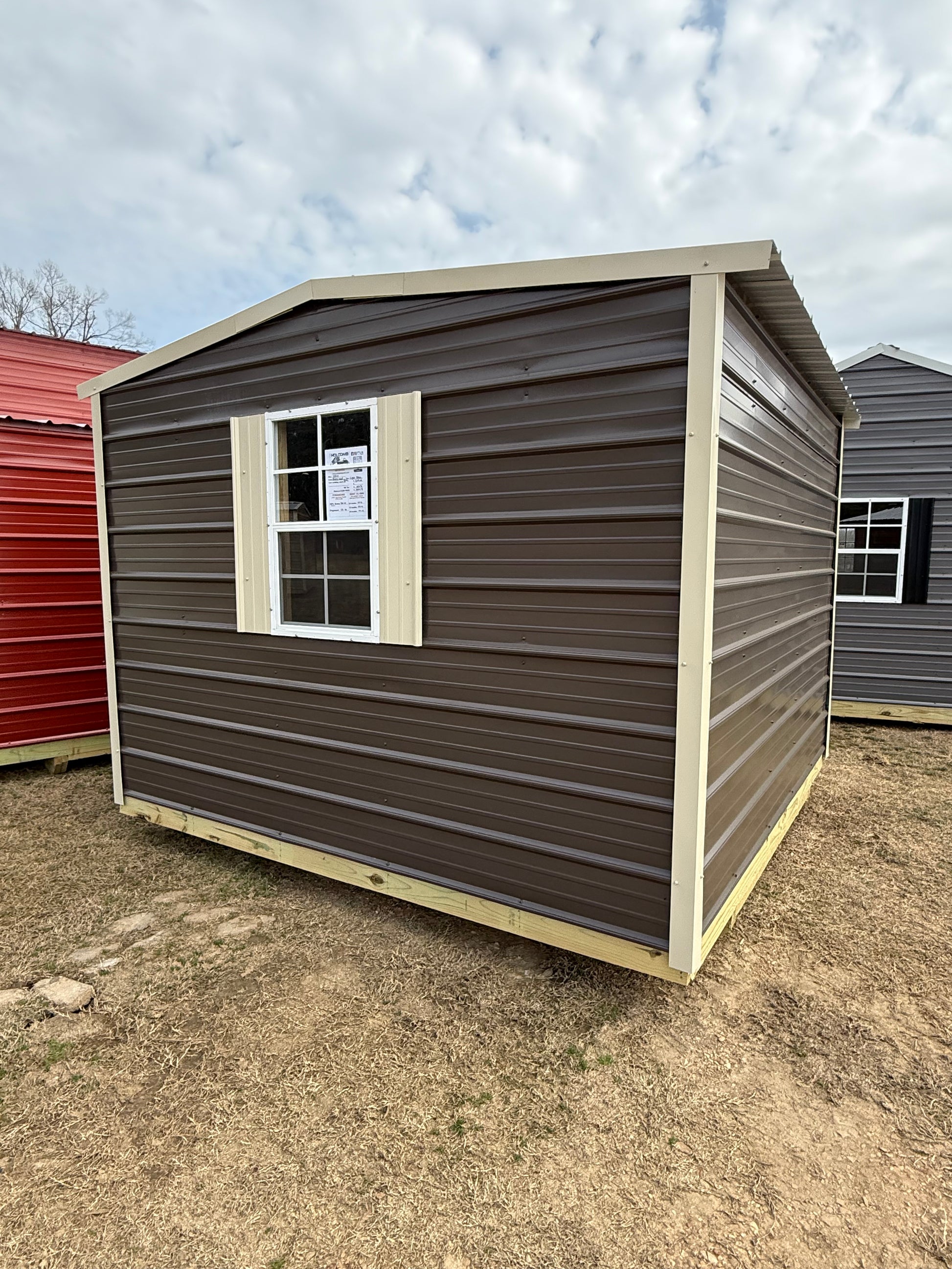 back/side view of 10x10 portable building 