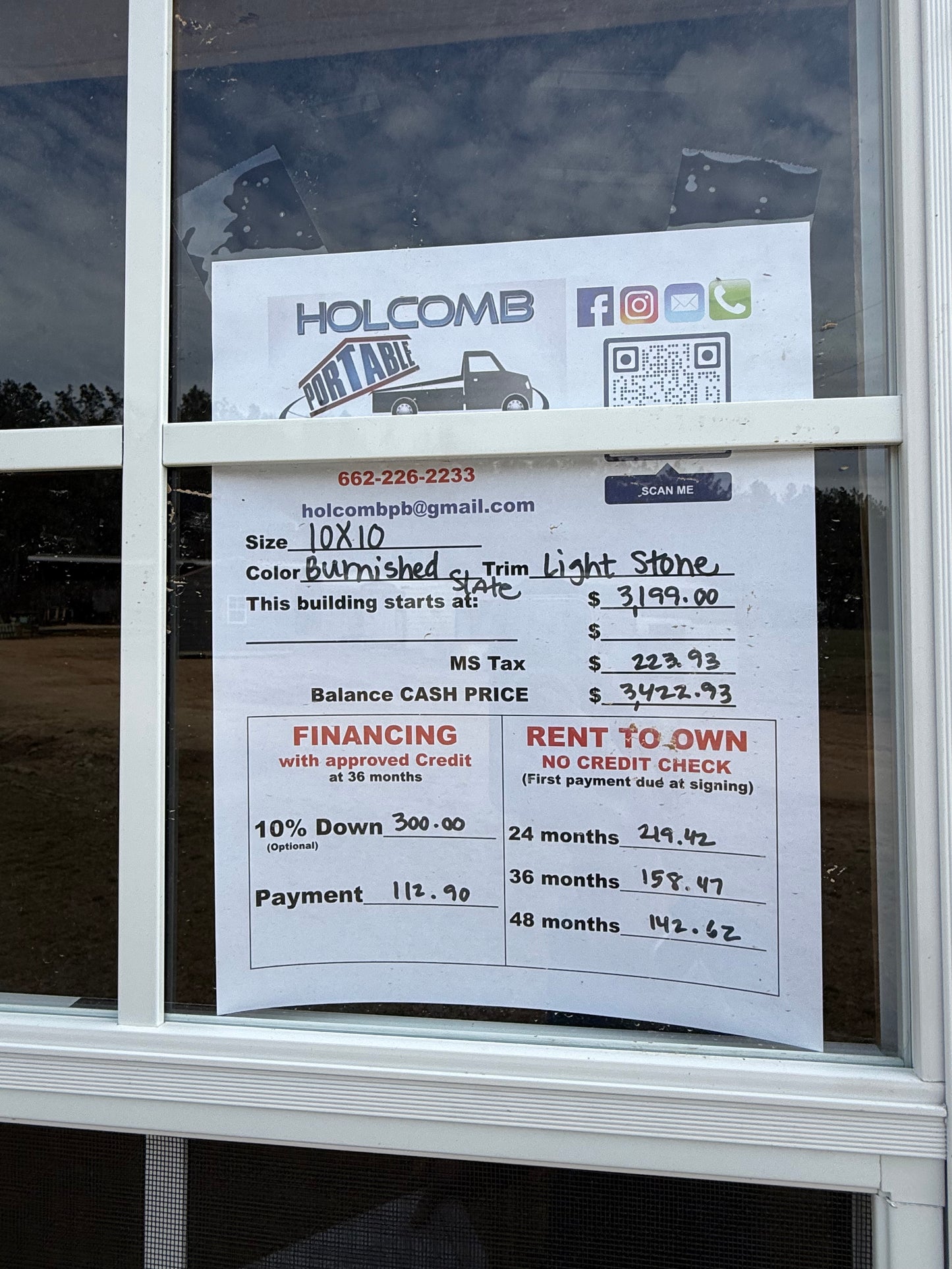 pricing of 10x10 portable building 