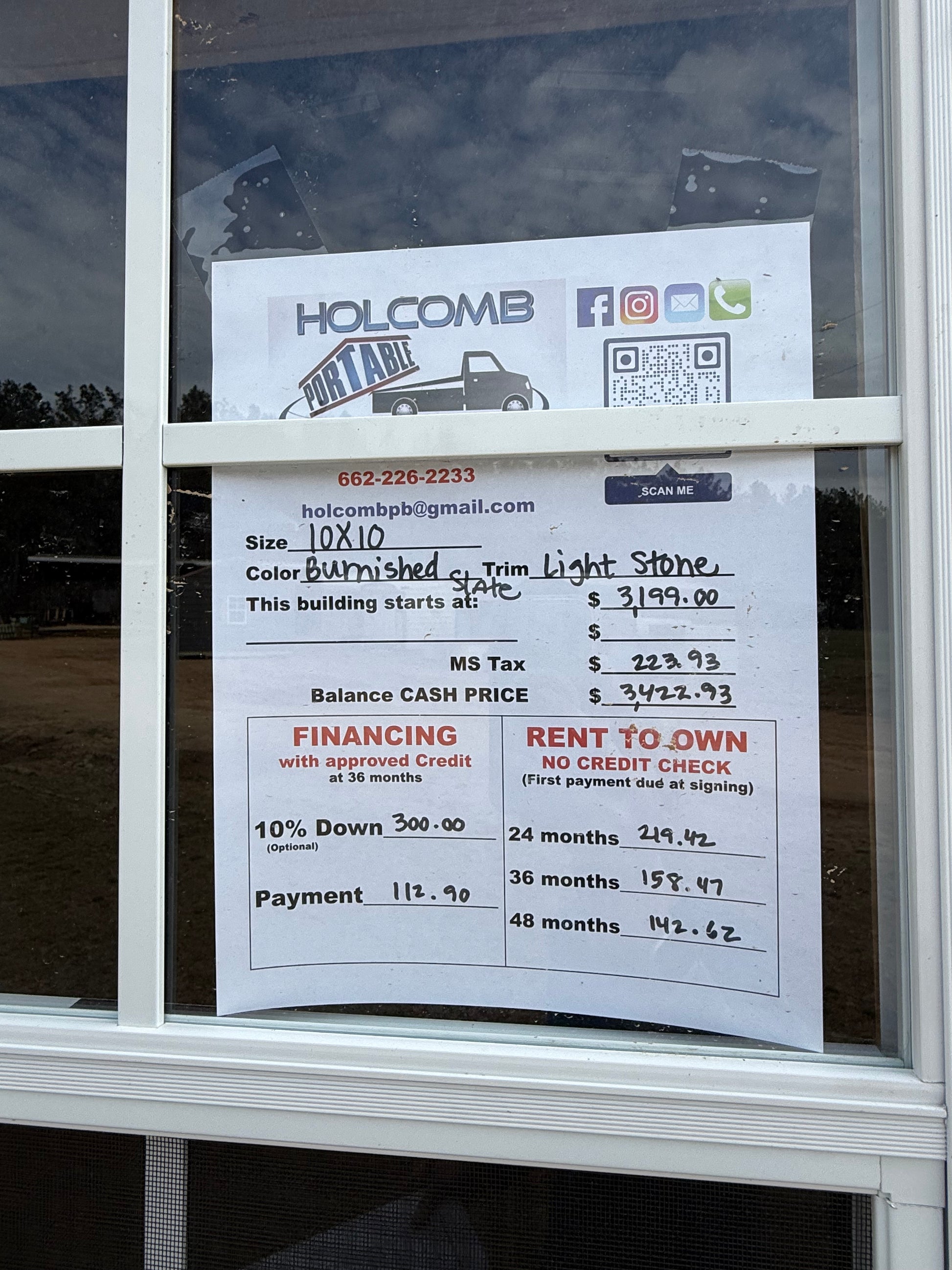 pricing of 10x10 portable building 