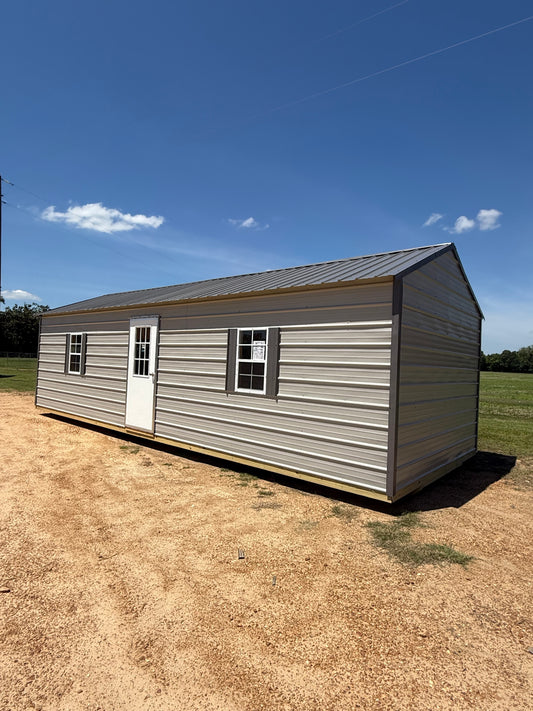 12x32 Peak Portable Building  Gray/Charcoal